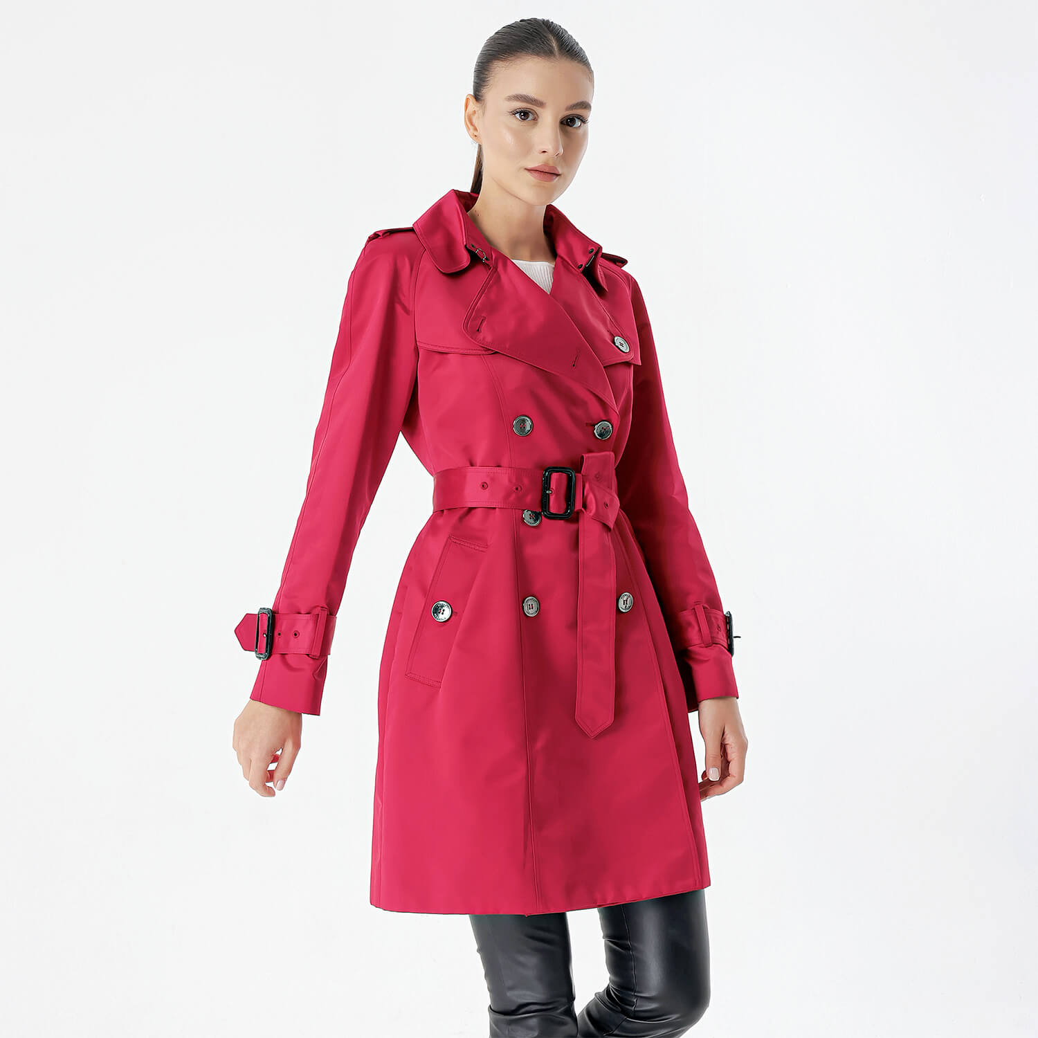 Burberry  - Red Satin Limited Edition Trenchcoat